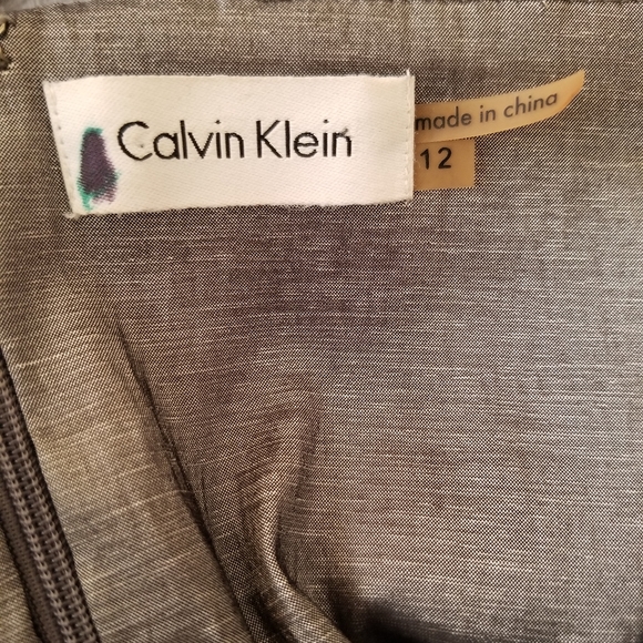 Calvin Klein Silver Sleeveless Dress Size 12 - Picture 3 of 4